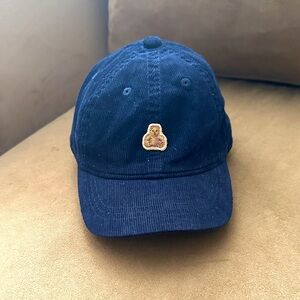 GAP Dark Blue Toddler Corderoy Hat with Bear Embroidery